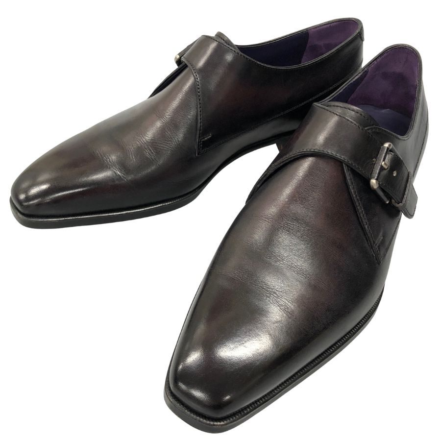 Rakuten - ベルルッティ シングルモンク パティーヌ カーフ メンズ パープル系 サイズUK7 Berluti ビジネスシューズ 約25.5cm【LA】【中古】