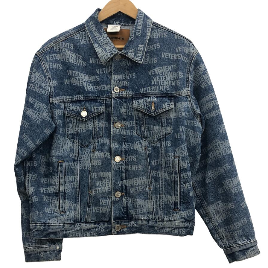 乐天商城 - ヴェトモン ロゴ入りデニムジャケット メンズ ブルー サイズXS VETEMENTS【AFF20】【中古】
