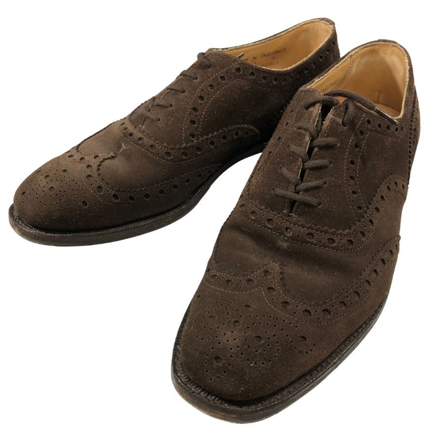 樂天商城 - ジョセフチーニー ウイングチップ スエード ブラウン サイズUK7 JOSEPH CHEANEY 約25.5cm【AFC41-2】【中古】