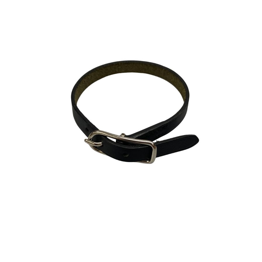 Rakuten - エルメス ブレスレット アピ1 レザー ブラック シルバー金具 □E刻印 レディース HERMES【AFI9】【中古】