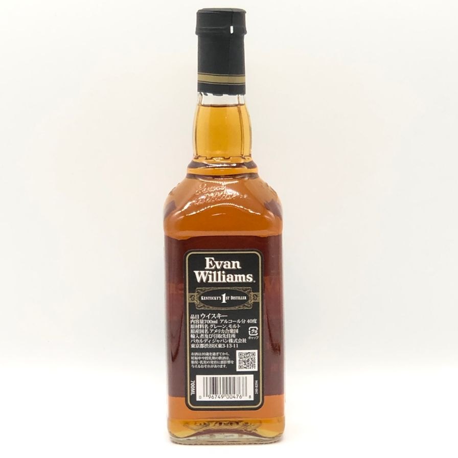 【未開栓】エヴァン ウィリアムズ ブラックラベル 700ml 40% Evan Williams アメリ...