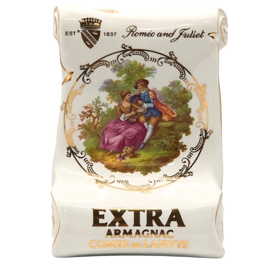 【未開栓】コント ド ラフィット エクストラ ロミオとジュリエット 陶器 700ml 40% COMTE DE LAFITTE EXTRA 1555g コニャック【D1】【中古】