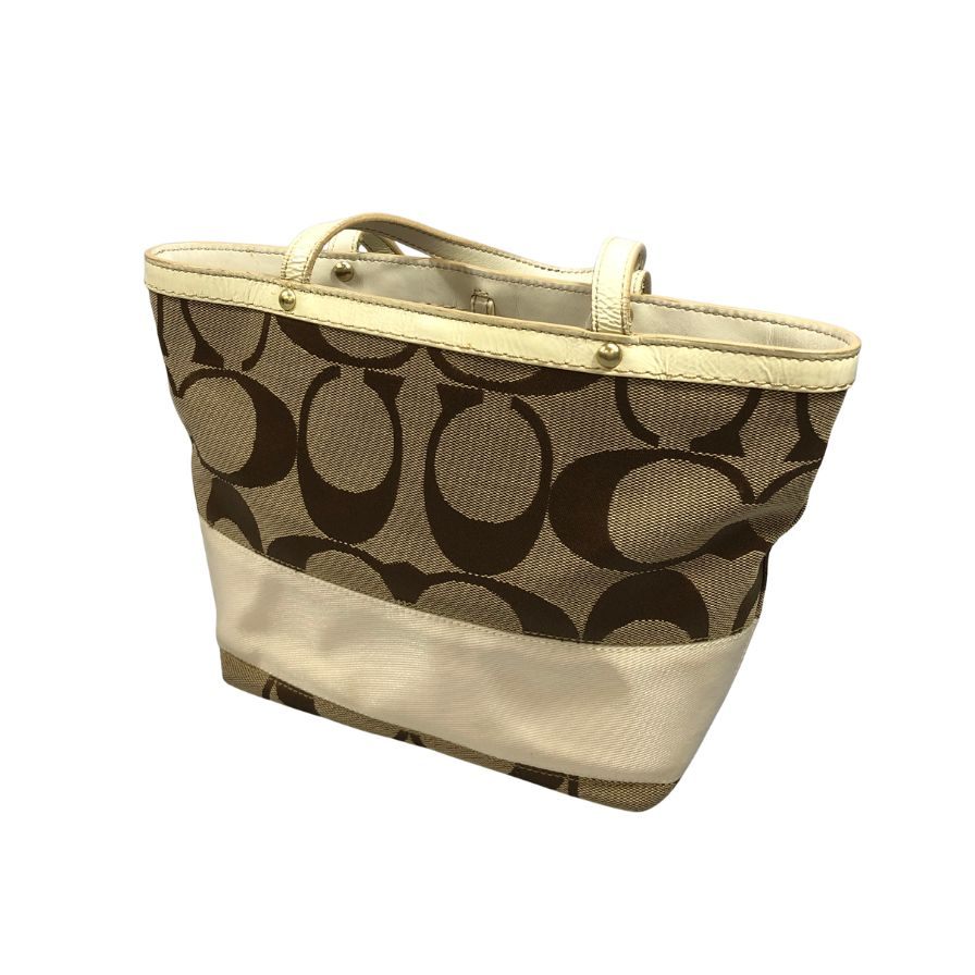乐天商城 - コーチ ハンドバッグ シグニチャー レザー ホワイト ベージュ系 レディース COACH【AFE6】【中古】