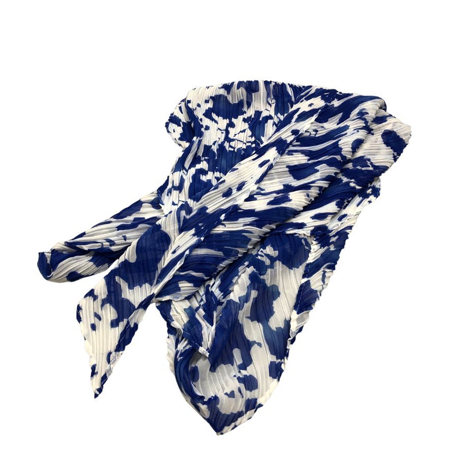 Rakuten - プリーツプリーツ イッセイミヤケ ストール 総柄 ポリエステル ショール ブルー PLEATS PLEASE ISSEY MIYAKE【AFB49】【中古】