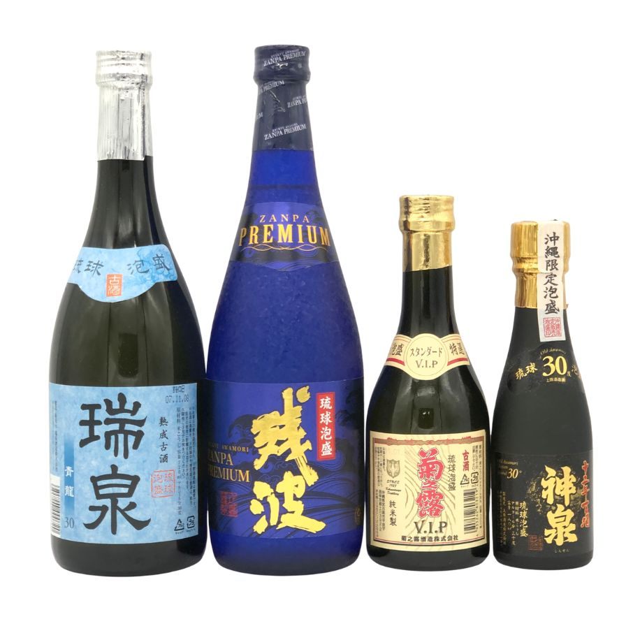Rakuten - 【未開栓】【泡盛4本セット】残波 プレミアム 720ml 30%＆瑞泉 青龍 720ml 30%＆ミニボトル2本 泡盛【7-0】【中古】