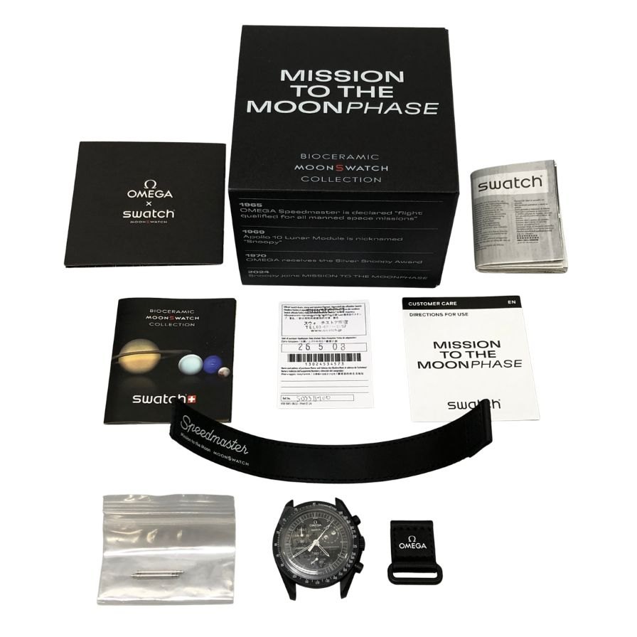 オメガ スウォッチ 腕時計 ムーンスウォッチ スヌーピー MoonSwatch Snoopy Mission to the Moonphase ブラック OMEGA Swatch