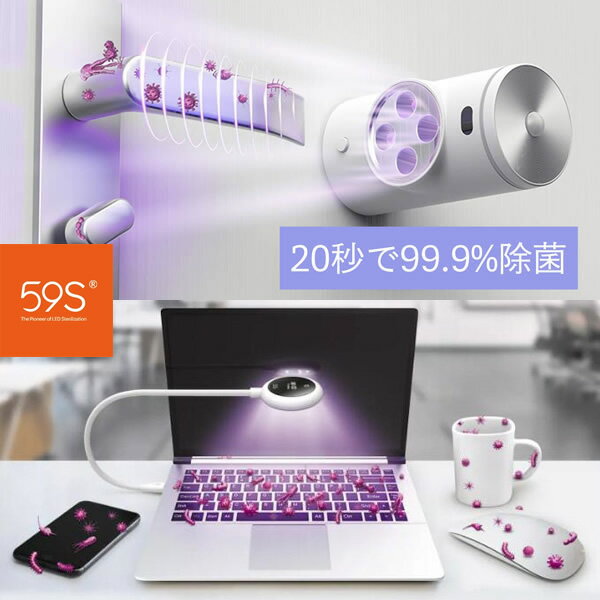 59S ドアステリライザー ＋ アンチウイルスライト セット USBステリライザー 人感センサー付き PCライ..
