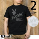 ショット Schott × PLAYBOY コラボレーション ロゴ 半袖 Tシャツ 3153050