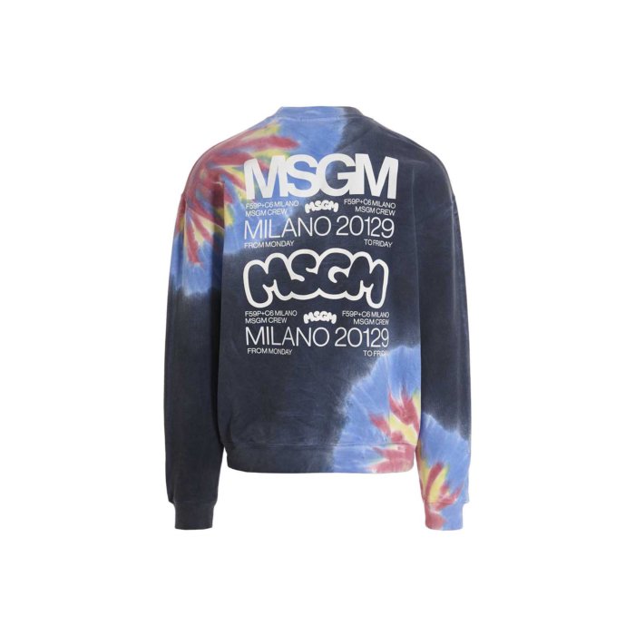 MSGM エムエスジーエム メンズ スウェット・フーディー 3440MM9823709288 Logo print tie dye sweatshirt by Burro Studio Multicolor L M S XL 【送料無料・関税込】
