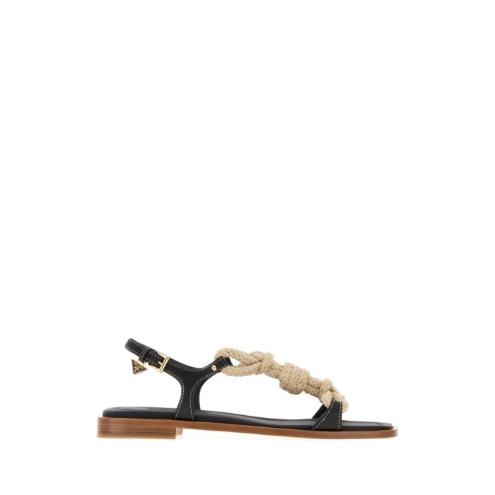 Prada プラダ レディース サンダル 1X994NF010248F0002 Two-tone fabric and leather sandals Multicoloured 36.5 37 39.5 【送料無料・関税込】