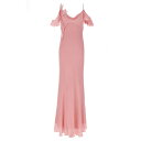 セルフ・ポートレイト self-portrait 'Pink Georgette Flower Maxi' dress SS25254XPPINK Women ...
