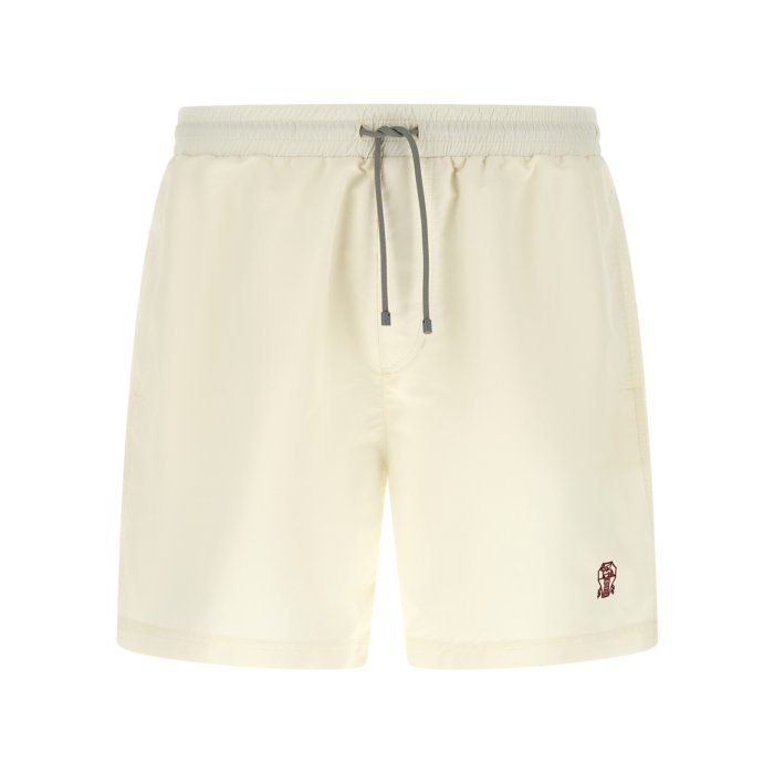 Brunello Cucinelli ブルネロ・クチネリ メンズ スイムウェア MW817043CNH15 Logo embroidery swimsuit White 3XL L M S XL 2XL 【送料無料・関税込】