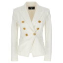 バルマン Balmain Double-breasted denim blazer CF1SG170DB690FA Women スーツ・ジャケット White ...