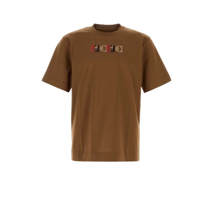 FENDI フェンディ メンズ Tシャツ・カットソー FY0936AOZ3F0QB3 Biscuit cotton t-shirt Camel L M S X..