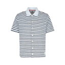 トム・ブラウン Thom Browne Navy Cotton Polo Shirt MJS274AJ0188415 Men ポロシャツ Dark Blue 2...