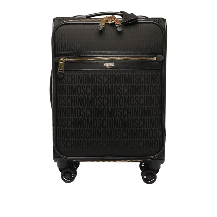 乐天商城 - MOSCHINO モスキーノ メンズ ビジネス・トラベルバッグ 860182681555 Monogram trolley with telescopic handle Black onesize 【送料無料・関税込】