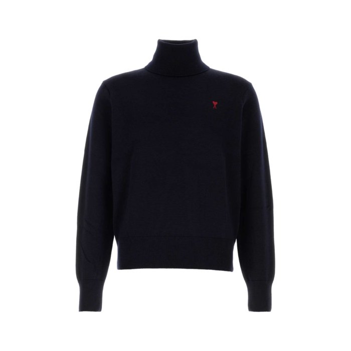 AMI Paris アミパリス メンズ ニット・セーター・カーディガン HKS827001414 Midnight blue wool sweater Blue S M L XL XS 【送料無料・関税込】
