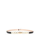 フェラガモ FERRAGAMO Bijoux belt in black leather ウィメンズ アクセサリー ベルト・サスペンダー Beige 100 女...