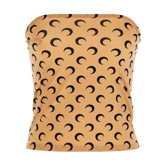 MARINE SERRE Women's Tank Top/Camisole WTS011ACJER0001TA10 'All Over Moon' top Beige LMS XS [Free Shipping & Tax Included]