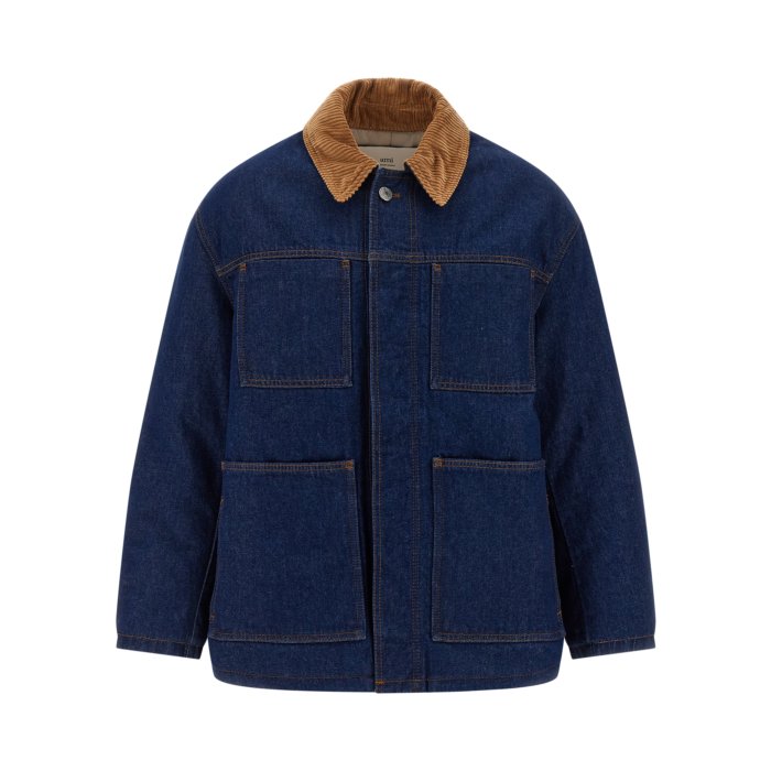 ڳŷ֥åե饤ǡ80%OFF+P2~AMI Paris ߥѥꥹ  奢른㥱å UJK834DE0104402 'Worker' jacket Blue L M S XL XS ̵ǹ