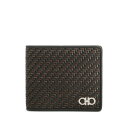 フェラガモ FERRAGAMO TWO-TONE WOVEN LEATHER BI-FOLD WALLET 6617140787103T Men 財布・カードケース T MORO/NERO onesize 【送料無料・関税込】