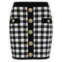 バルマン Balmain Logo button vichy skirt CF1LB292KF51EAB Women スカート White/Black FR34 FR36 FR38 36 38 【送料無料・関税込】