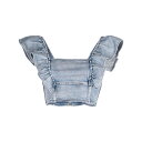 ガニー GANNI GANNI Top Clear Blue J1274565 Women タンクトップ・キャミソール Blue and green 34 36...