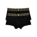 ヴェルサーチェ VERSACE 'Greca' 2-pack boxers AU101811A10011A80G Men アンダーウェア Black 3 4 5 6 7 【送料無料・関税込】