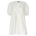 GANNI ガニー レディース ワンピース・ドレス・オールインワン F9170151 Knot poplin dress White DE34 EU34 DE3...