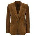 ブルネロ・クチネリ Brunello Cucinelli Suede blazer M0PCL208XC7495 Women スーツ・ジャケット Brown I...