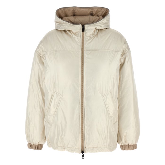 ブルネロ・クチネリ Brunello Cucinelli Laminated reversible down jacket ML1597861PC130 Women コート・ダウン Beige IT38 IT40 IT42 IT44 IT46 44 38 40 42 【送料無料・関税込】