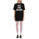 モスキーノ MOSCHINO DRESS WITH LOGO 044305331555 Women ワンピース・ドレス・オールインワン BLACK 42 40 ...