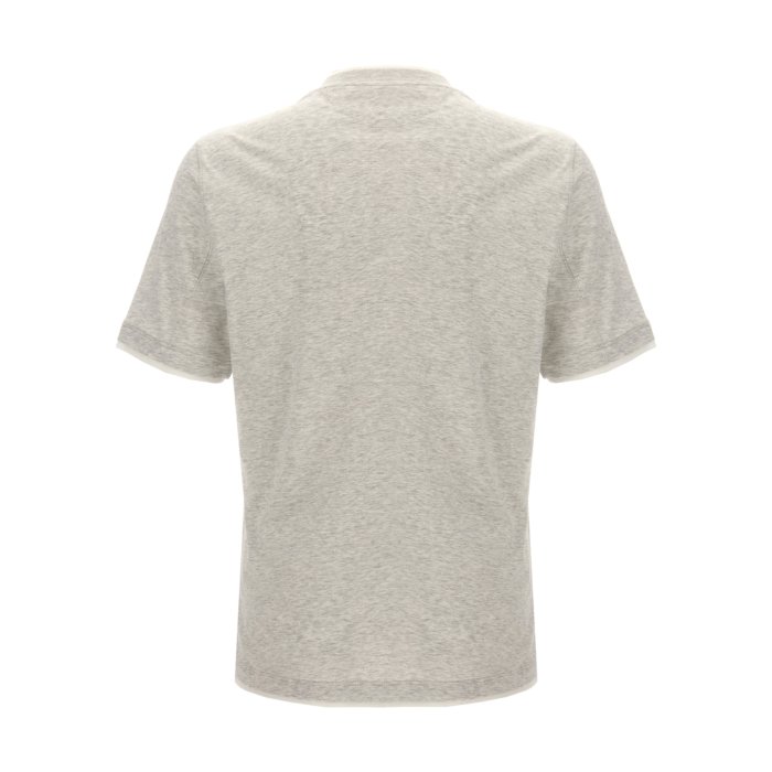 Brunello Cucinelli ブルネロ・クチネリ メンズ Tシャツ・カットソー M0B137427CY887 T-shirt doubled hems Gray 2XL XL S M 3XL XS L 3XS 【送料無料・関税込】