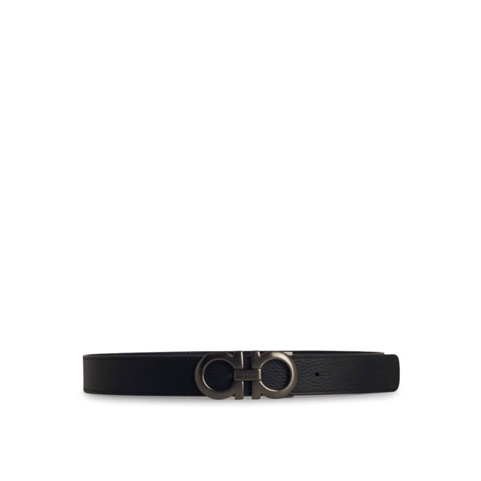 フェラガモ FERRAGAMO Reversible Black Leather Belt メンズ アクセサリー ベルト・サスペンダー Black 95 115 110 男性 675542077630718E15 【送料無料・関税込】