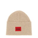 【楽天スーパーセール 最大75%OFF+P2倍】HUGO BOSS ヒューゴボス メンズ 帽子 5049601110251121281 BEANIE HAT WITH LOGO BEIGE onesize 【送料無料・関税込】