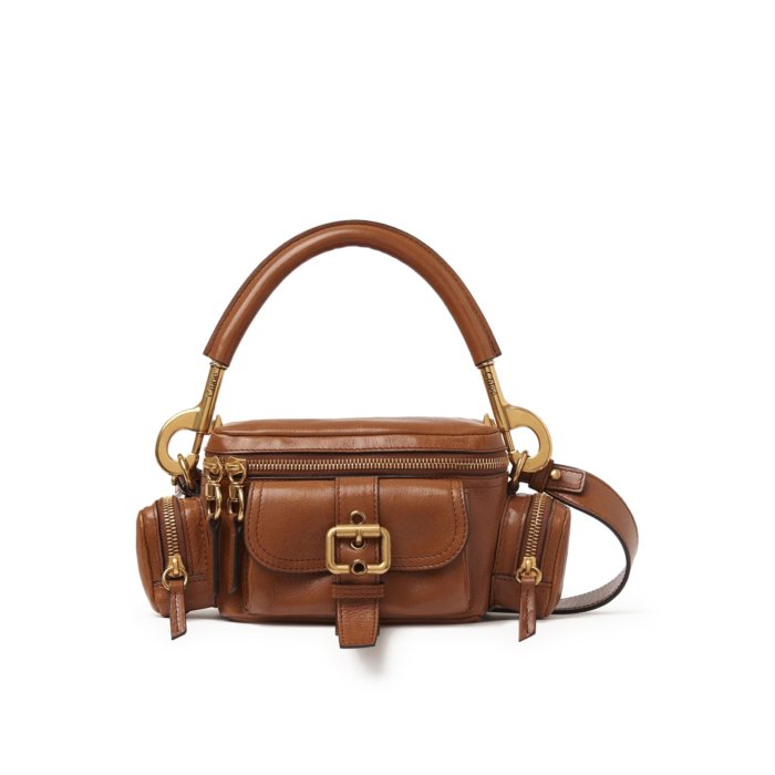 Chloe クロエ レディース ハンドバッグ・ショルダーバッグ CHC24AS534N8326M SMALL CAMERA BAG IN SHINY LEATHER Brown onesize IT0 【送料無料・関税込】のサムネイル