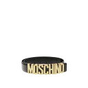 モスキーノ MOSCHINO Cristal Metallic Letters Belt M12MT712292 Women ベルト・サスペンダー Black ...