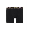 ヴェルサーチェ VERSACE BOXER SHORTS WITH GREEK AU100281A10011A80G Men アンダーウェア BLACK 4 5...
