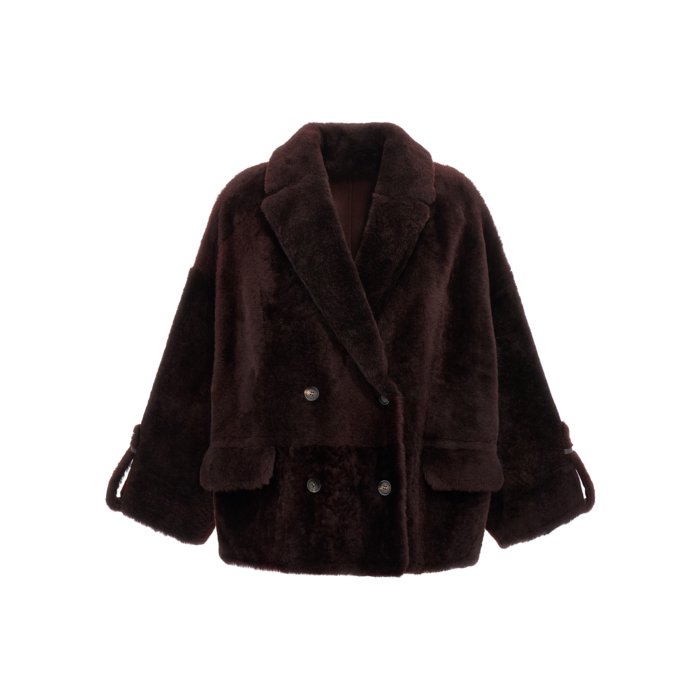 Brunello Cucinelli ブルネロ・クチネリ レディース レザー&ファージャケット・コート MPMRA7495C4243 Reversible fu...