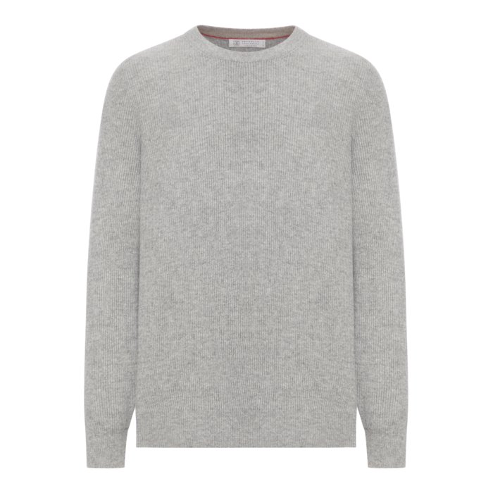 Brunello Cucinelli ブルネロ・クチネリ メンズ ニット・セーター・カーディガン M2229510CPS72 CREWNECK CASHMERE SWEATER Grey IT48 IT50 IT52 52 【送料無料・関税込】