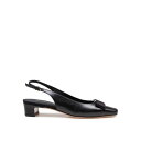 フェラガモ FERRAGAMO Rivalda Sllingback in black leather ウィメンズ シューズ パンプス・ハイヒール Black ...