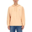 メゾン キツネ Maison Kitsune SWEATSHIRT WITH FOX PATCH KM00327KM0027PEACH Men スウェット・フー...
