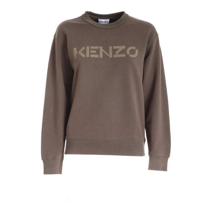 ケンゾー KENZO Logo print sweatshirt in Military green ウィメンズ ウェア トップス スウェット・フーディー Green XS 女性 FB62SW8214ML52 【送料無料・関税込】