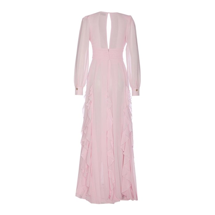 エリザベッタ フランキ Elisabetta Franchi Red Carpet Dress In Georgette With Ruches ABRT252E2544 Women ワンピース・ドレス・オールインワン Nude & Neutrals 38 【送料無料・関税込】