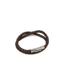 トッズ Tod's Brown woven leather double wrap bracelet XEMB1900200FLRS800 Men ブレスレット...