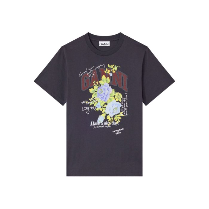 GANNI ガニー レディース Tシャツ・カットソー T4342252 GANNI T-shirts and Polos Grey Blacks and greys L M S XS 【送料無料・関税込】