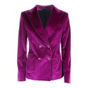 タリアトーレ TAGLIATORE Double-breasted jacket in magenta velvet JCORAL1EKY1211 Women ...