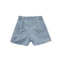 バルマン Balmain Girls Shorts In Blue Stretch Cotton Denim BW6C49Z2363607 Women ショートパンツ Blue 12year 4year 【送料無料・関税込】