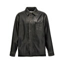 ロエベ LOEWE 'Anagram' leather overshirt H526Y34L071100 Men カジュアルジャケット・ベスト Black IT...