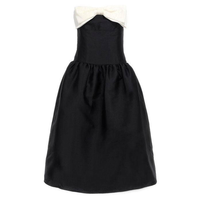 セルフ・ポートレイト self-portrait 'Black Taffeta Contrast Bow Midi' dress RS25049MBBBLACK Women ワンピース・ドレス・オールインワン White/Black UK10 UK12 UK14 UK8 10 12 14 8 6 16 【送料無料・関税込】